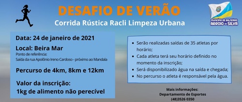 CORRIDA RÚSTICA RACLI LIMPEZA URBANA - DESAFIO DE VERÃO