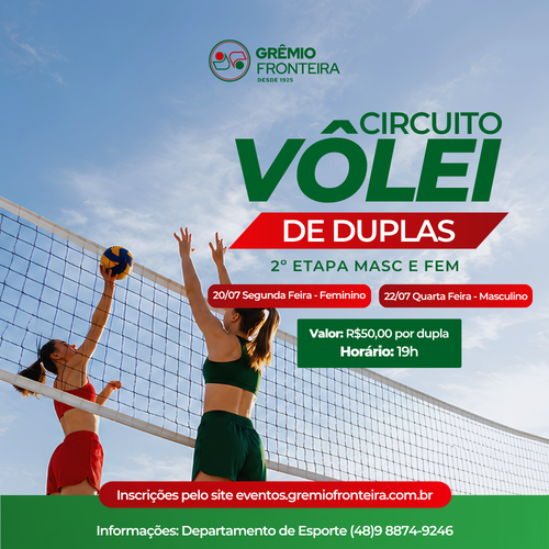 2º ETAPA CIRCUITO DE DUPLAS MASCULINO E FEMININO