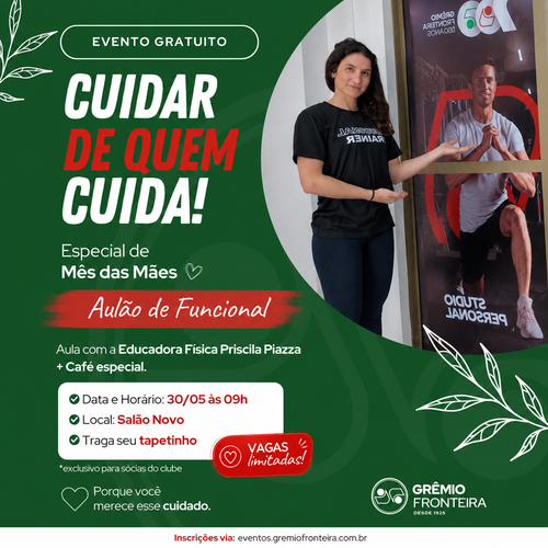 Aulão de Funcional Grêmio Fronteira - Cuidar de quem cuida | Especial Mês das Mães