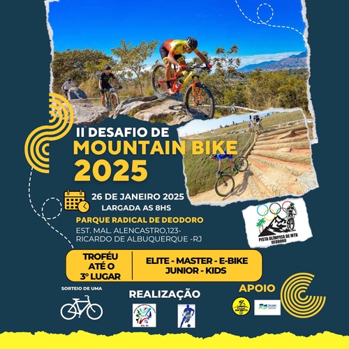 II DESAFIO DE MOUNTAIN BIKE (ELITE, MASTER, E-BIKE, JUNIOR E KIDS)