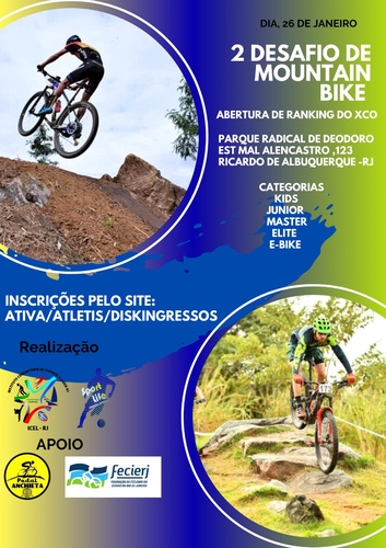 II DESAFIO DE MOUNTAIN BIKE (ELITE, MASTER, E-BIKE, JUNIOR E KIDS)