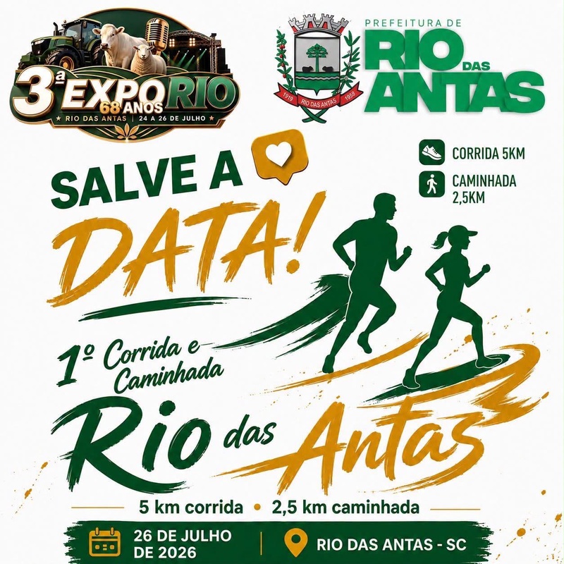 1º Corrida e Caminhada Rio das Antas - Rio das Antas, Santa Catarina - 2026 -  Inscrições Abertas | Atletis