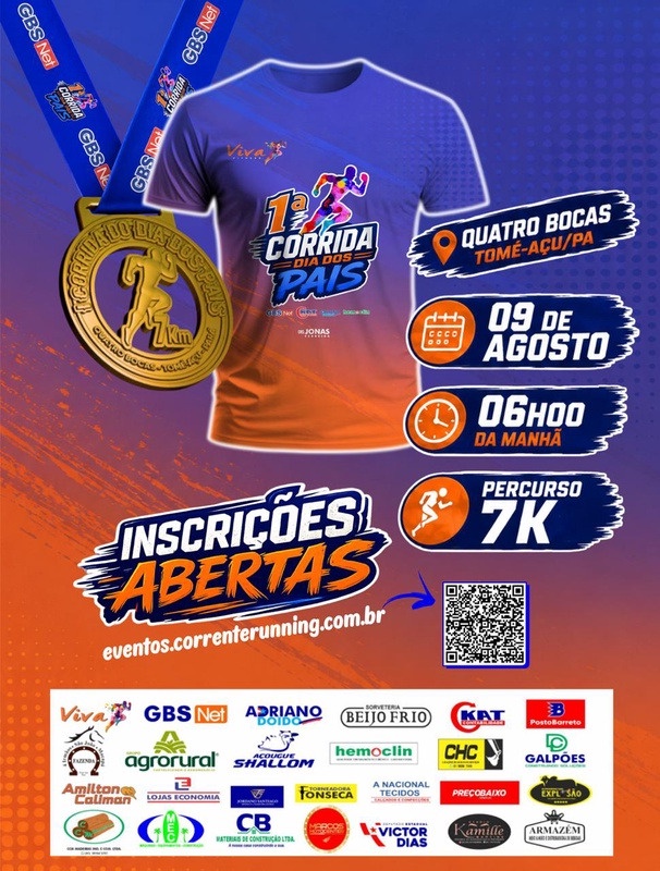 CORRIDA DO DIA DOS PAIS - Tomé-Açu, Pará - 2026 -  Inscrições Abertas | Corrente Running
