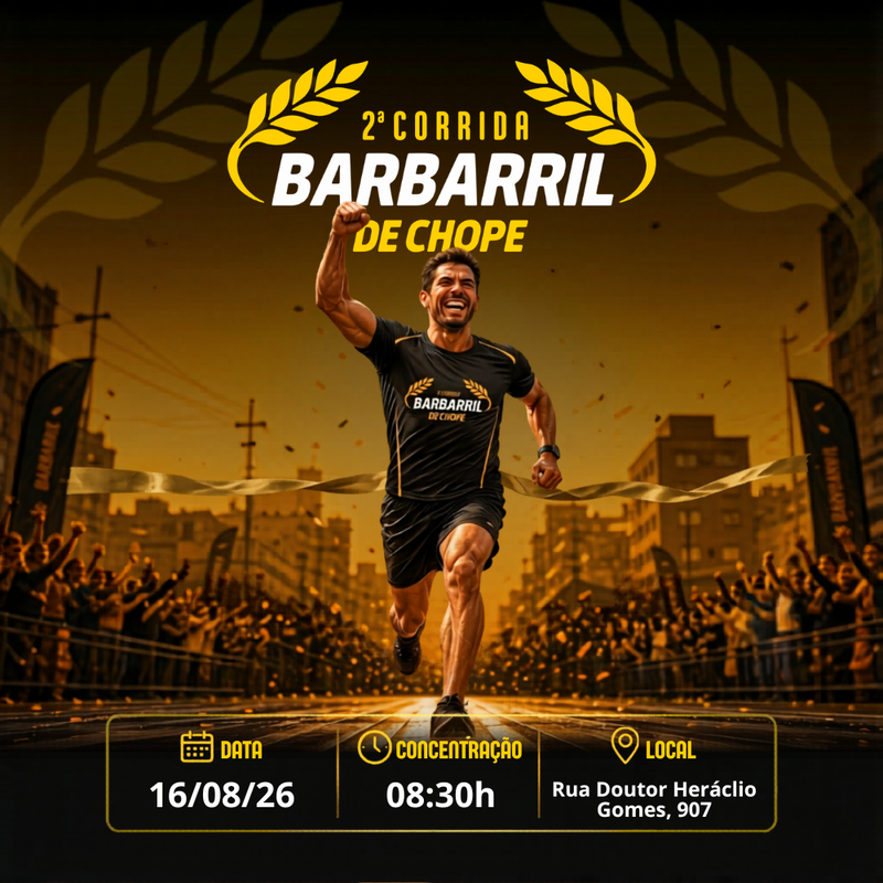 2ª Corrida Barbarril de Chope - Jacarezinho, Paraná - 2026 -  Inscrições Abertas | Atletis