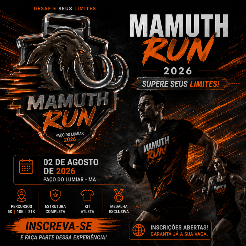 MAMUTH RUN 2026 - Paço do Lumiar, Maranhão - 2026 -  Inscrições Abertas | Atletis