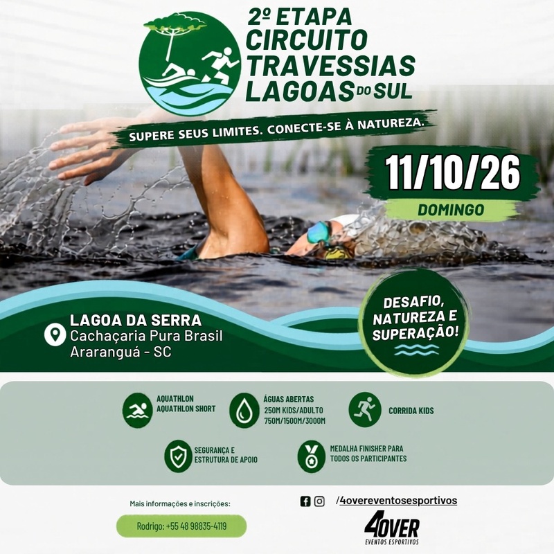 2ª Etapa Circuito Travessias Lagoas do Sul 2026 - Araranguá, Santa Catarina - 2026 -  Inscrições Abertas | Atletis