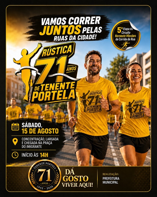 RÚSTICA 71 ANOS DE TENENTE PORTELA - Tenente Portela, Rio Grande do Sul - 2026 -  Inscrições Abertas | Atletis
